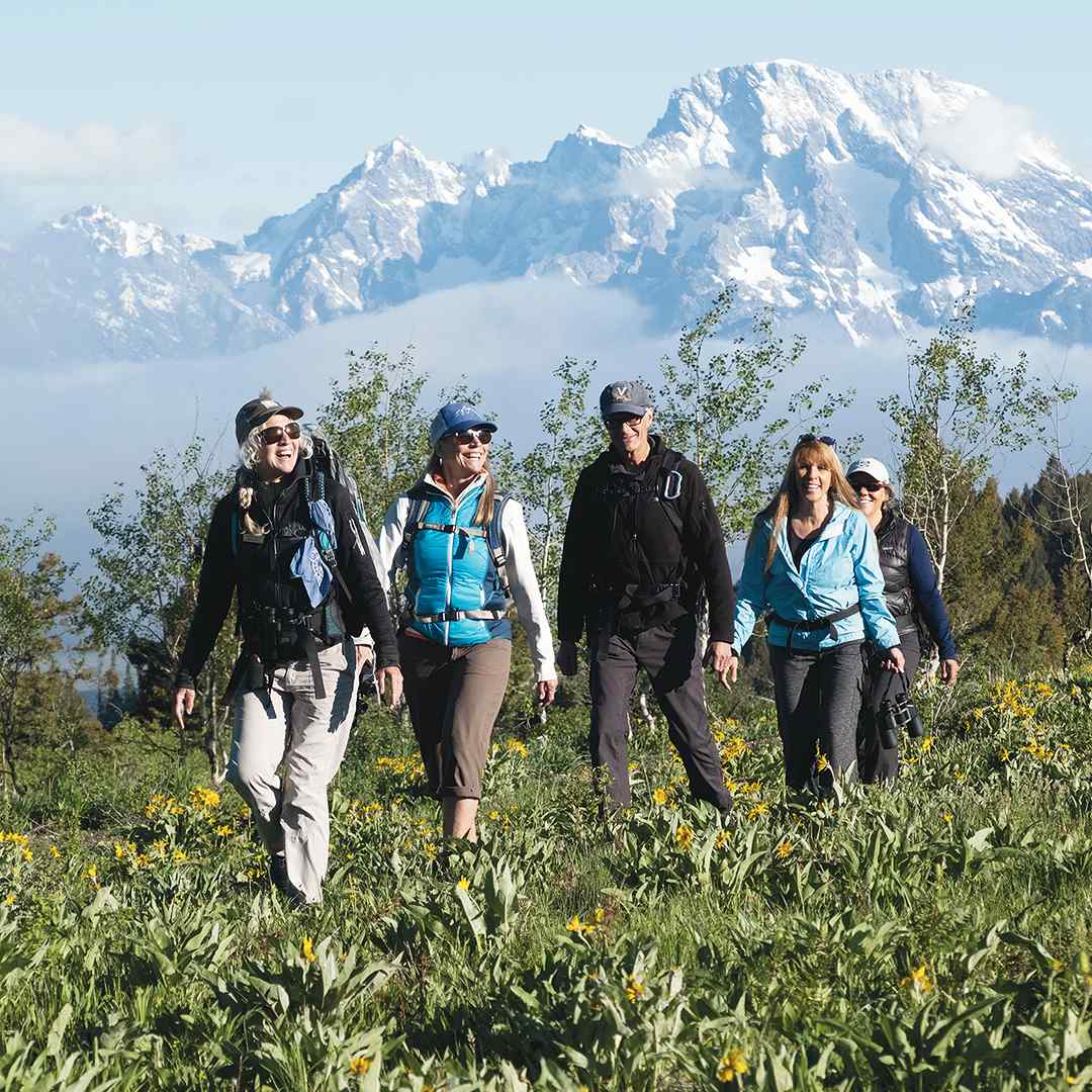 hiking in jackson hole with teton views